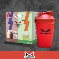 VAF แก้วเชค WHEY MAGNETO 2IN1 โกโก้และชาเขียวมัทฉะ ขนาด 1 ปอนด์ (จับคู่ เกอร์แดง) แก้วเวย์  แก้วชงโปรตีน