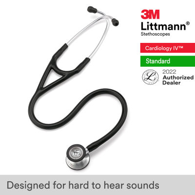 3M Littmann Cardiology IV Stethoscope, 27 inch, #6152 (Black Tube, Standard-Finish Chestpiece, Stainless Stem and Eartubes)