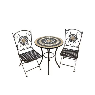 2 seater outdoor table set (1 table+2chairs) table size 60x60x70 cm.,chair size 38x38x90 cm. - assorted colors
