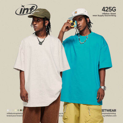 Inflasi Minimalism Heavyweight 100เสื้อยืด Kapas หลายสีสำหรับฤดูร้อน Unisex 2948S23