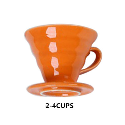 Ceramic Coffee Dripper Engine Style Coffee Drip Filter Cup Permanent Pour Over Coffee Maker with Separate Stand for 1-4 Cups