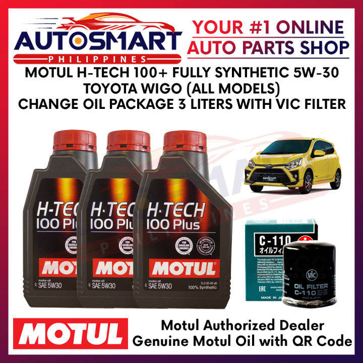 MOTUL Toyota Wigo HTECH 100+ Fully Synthetic 5W30 3 Liters Change Oil