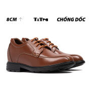 8CM  Giày Độn Nam T&TRA T87 Nâu bò