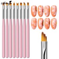 Monja 8 Pcs/set French Brushes Set Smile Half Gradient Gradual Fade Color Painting