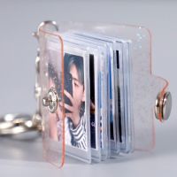 Mini Small Photo Album Keyring 16 Pockets 1 Inch ID Instant Pictures Interstitial Storage Card Book Keychain .