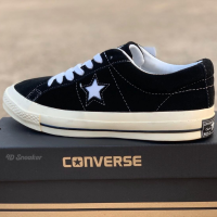 Converse One Star Black Color รองเท้าผ้าใบคอนเวิสวันสตาร์สีดำยอดนิยม ร่วมสมัย สั่งตอนนี้ จัดส่งฟรี!!! 1-2วันรับของ