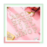 Pearl Rhinestone Letter Patches Glitter Rhinestone Alphabet Applique Letter Sticker