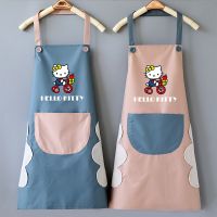 Hello Kitty Hand-Wiping Kitchen Household Cooking Apron Women Oil-proof Waterproof Waist Fashion Coffee Overalls Wipe Hand Apron Aprons