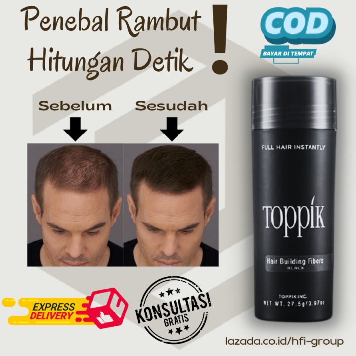 Toppik Hair Fiber 27,5gr Hair Building Concealer Original Penebal