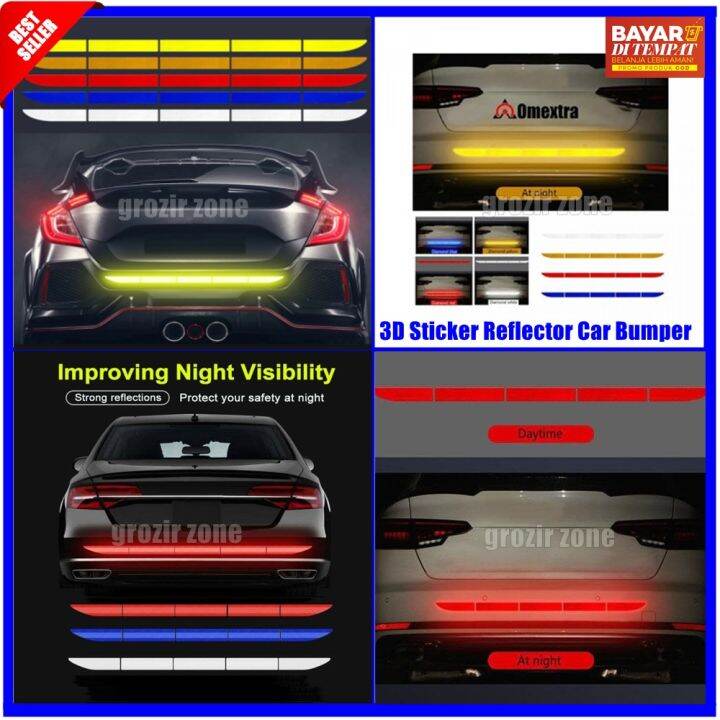 Sticker Reflektor Bumper Mobil D Warna Hijau Stabilo Set Isi Pcs