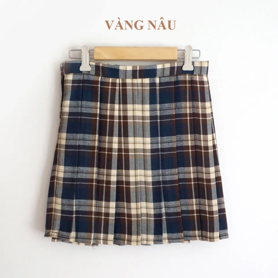 Váy tennis xếp ly kẻ sọc CARO, chân váy ngắn chất dạ mềm cao cấp Okélla (có  quần bảo hộ) | Shopee Việt Nam