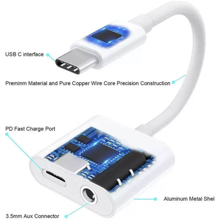 สายแปลง-2-in-1-รุ่น-jh-031-audio-adaptador-ชาร์จ-aux-สายหูฟัง-usb-c-แจ็ค3-5ประเภท-c-สายเคเบิลอะแดปเตอร์สำหรับ-huawei-p40-pro-xiaomi-mi-8-9-se-ของแท้-รับประกัน1ปี-by-gesus-store