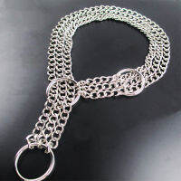 Dog Chain Collar Stainless Steel Dog Neck Sleeve Multi-row Iron Chain Medium and Large Dog Explosion-proof Punch