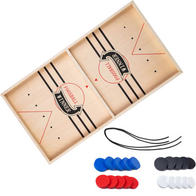 Fast Sling Puck Game Portable Hockey Game Wooden Catapult Board Game Toy Large Tabletop Board Chess Toy For Children