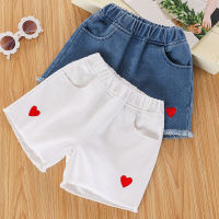 IENENS Summer Kids Baby Girls Jeans Shorts Denim Clothing Trousers Clothes Children Wears Infant Toddler Girl Elastic Waist Short Pants Bottoms 4 5 6 7 8 9 10 11 12 13 Years