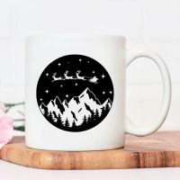 Christmas Gift Ceramic Cup Santa Claus Elk Water Cup Snowman Creative Caribou Cartoon Coffee Cups Recyclable Juice Mugs