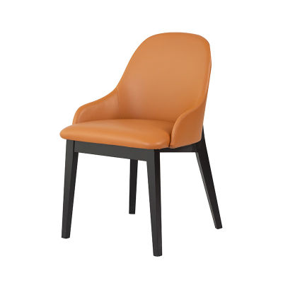modernform เก้าอี้ รุ่น ACOSTA ขาดำ หุ้มหนังเทียม สีส้มอ่อน