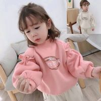 [COD] sweater letter ear side fleece thickened jacket outerwear 23 autumn and winter new foreign trade childrens on behalf of