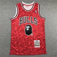 เสื้อคุณภาพสูง เสื้อกีฬาแขนกุด ลาย BKB NBA Jersey Chicago Bulls No.93 Bape Joint Classic พลัสไซซ์