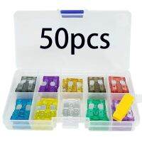 50pcs Auto Blade Standard Fuse Set 2A 3A 5A 7.5A 10A 15A 20A 25A 30A 35A Auto High Quality Fuse Combo Set Handle for Auto