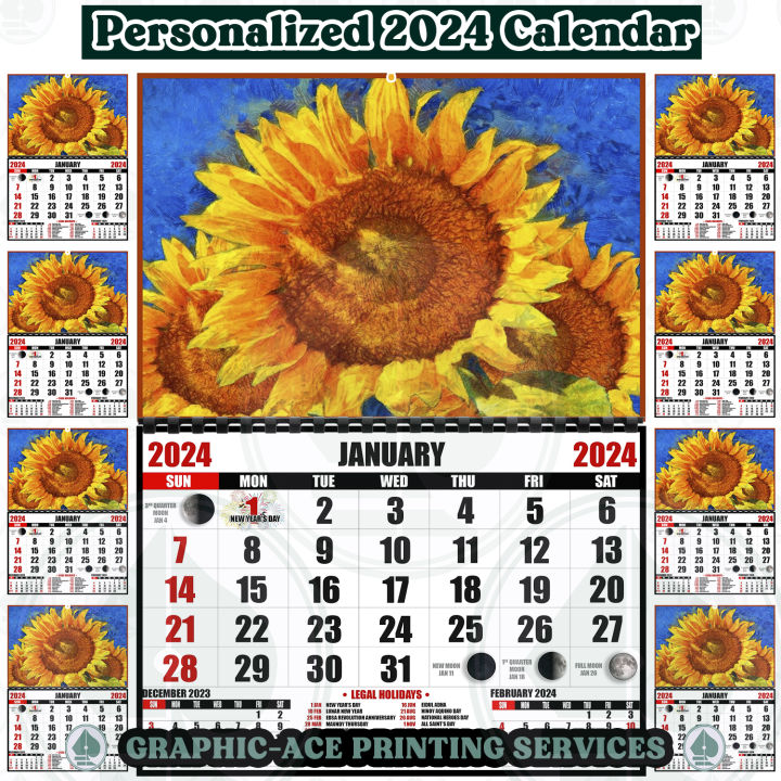 Flowers Design 2024 Wall Calendar Lazada PH