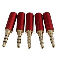 5 x Copper 3.5mm 4 Pole Male Claret Repair Earphone Jack Plug Connector Solder