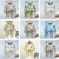 Xiaozhima Kids Baby Boys Dinosaur Pajamas Clothing Sets Lycal Soft and Comfortable T-shirt Tops + Pants 2PCS Pyjamas Suit Home Casual Wear For 0-8 Years