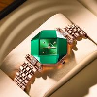 POEDAGAR Women Watch Luxury Green Diamond Quartz Ladies Watches Waterproof Stainless Stain Fashion Watches Girlfriend Gif