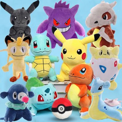 Pokémon ตุ๊กตาผ้ากำมะหยี่ Pikachued Bulbasaur Jigglypuff Lapras Eevee Boneka Mainan อะนิเมะ Pokemoned Peluche ตุ๊กตาผ้ากำมะหยี่ของขวัญสำหรับเด็ก