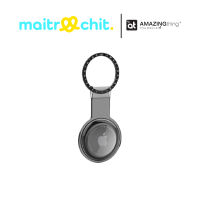 AMAZINGthing Casing for AirTag AirCharm Quartz-Clear Black