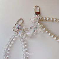 Crystal Bear Bead Bag Pendant Keychain Bling Girl Heart Sparkling Laser Bear Beaded Chain Keyring 【AUG】