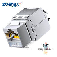 ZoeRax โมดูลสังกะสีอัลลอยด์แบบไม่ใช้ RJ45แจ็คชิลด์กันรบกวนประเภท ZoeRax Cat8 Cat7อะแดปเตอร์เชื่อมหูฟังแจ็คชิลด์กันรบกวน