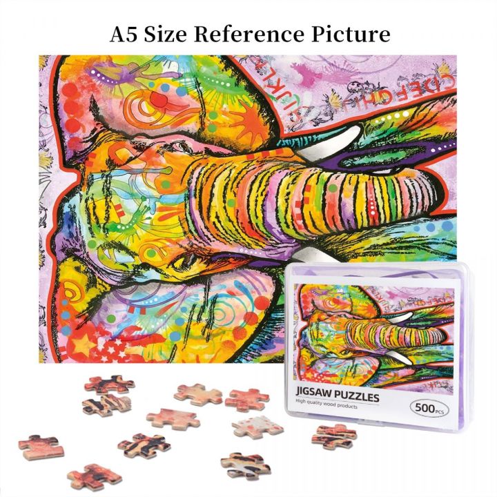 deanrusso-elephant-wooden-jigsaw-puzzle-500-pieces-educational-toy-painting-art-decor-decompression-toys-500pcs