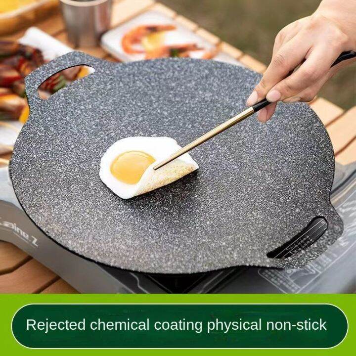 【miss000.】Korean NonStick Hot Plate Maifan Stone Pan BBQ Grill Pans Griddle Hotplate Induction