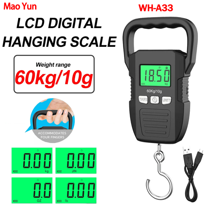 Portable LCD Digital Hanging Scale Luggage Suitcase Baggage Weight Travel  Scales with Belt for Electronic Weight