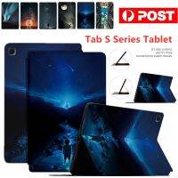 ยืนเคสสำหรับ Samsung Galaxy Tab S2 S5E S7 S7 S6Lite + S7FE S8 S8 + บวก8.0 "9.7" 10.5 "10.4" 11.0 "12.4" 2019 2020 2021 2022เด็กแท็บเล็ตท้องฟ้ากาแล็คซี่พับบางปกหนังสือเคสหนังกันกระแทกสดใส