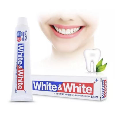 [แท้ 100% จากญี่ปุ่น!] LION White &amp; White Toothpaste ยาสีฟัน สูตรปรับฟันขาว รสมินต์สดชื่น 150g