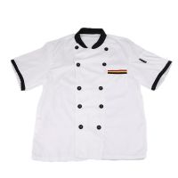 【VIP】Uni Short Sleeves Chef Jacket Coat Stand Collar Couple Kitchen Cook Work Top