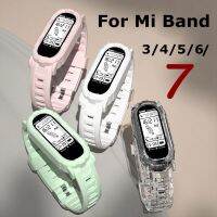 【lz】✈♚  Para xiaomi mi banda 6 5 4 3 7 cinta clara silicone substituição pulseira cor verde rosa xiomi m miband band6 cintas