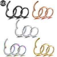 1Pc G23 Titanium Hinged Segment Nose Ring Open Small Septum Piercing Nose Earrings Women Men Ear Nose Piercing Body Jewelry