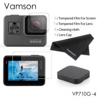 【In-demand】 RIDE ZONE Vamson สำหรับไป ProScreen ป้องกันฟิล์มป้องกันกระจกนิรภัยหน้าจอ + เลนส์ฟิล์มสำหรับฮีโร่7สีดำ6 5 VP710G