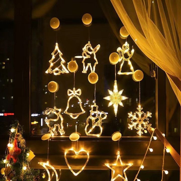 โคมไฟห้อยรูปซานตาเกล็ดหิมะไฟคริสต์มาส-led-โคมไฟแบบห้อยสำหรับตกแต่งหน้าต่างวันคริสต์มาสบ้านของตกแต่งปีใหม่2024