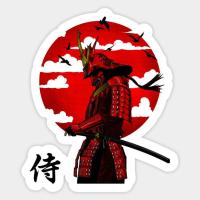 【cw】 Dawasaru SAMURAI WARRIOR Trolley Case Backpack Table Skateboard Car Sticker Auto Moto Exterior Accessories PVC Decal14cmx14cm