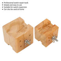 ：》《{ 2Pcs Wooden Watch Movement Holder Base Watch Back Case Opening Watch Repairing Tool For Watchmakers Watch Movement Base Set