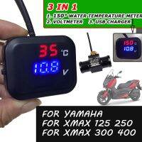 Motorcycle Accessories 3 IN 1 Water Temp Meter Voltmeter Phone USB Charger Charging For YAMAHA XMAX 300 X-MAX 250 125 400 Parts