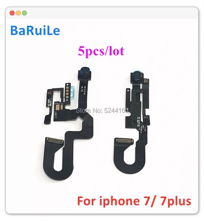 Baruile 5ชิ้นสำหรับ Iphone 7 7G Plus อะไหล่ด้านหน้าโมดูลกล้องแสงความใกล้ชิดสายเคเบิลแบบยืดหยุ่นเซนเซอร์