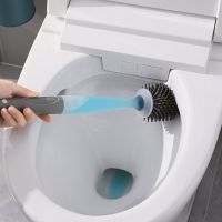 Creative Automatic Liquid Silicone Toilet Brush with Wall Mounted Holder Long Handle Soap Dispensing Flexible Deep Cleaning Tool