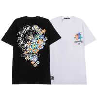 【HOT】Chrome Hearts เสื้อยืดคอกลมผ้าฝ้ายแท้ทรงสลิมสำหรับคู่รักสุดหล่อ100%cotton