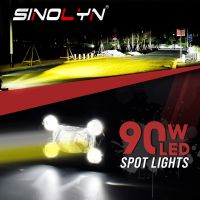 Sinolyn ไฟ LED รถยนต์12V 24V,ไฟสปอตไลท์ LED โคมไฟ DRL ไฟตัดหมอกรถยนต์มอเตอร์ไซค์แถบทำงานโคมไฟในรถ