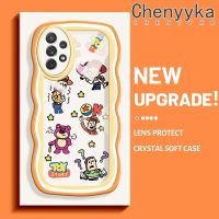 Chenyyka เคสปลอกสำหรับ Samsung กาแลคซี A72 4G A72 5G A73 5G ของเล่นน่ารักการ์ตูนเรื่องดีไซน์ใหม่ขอบครีมกันกระแทกแบบใสนุ่มเคสมือถือโปร่งใสลายกล้องถ่ายรูปปลอกป้องกันที่เรียบง่ายอ่อนโยน